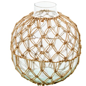 Vase En Verre Avec Corde Ø21x23cm