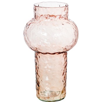 Pink Glass Vase Ø15x29cm