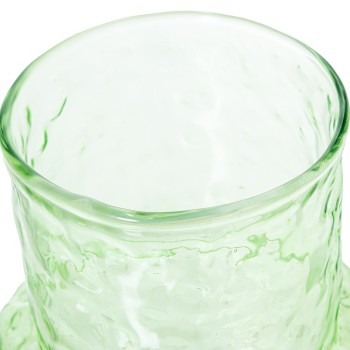 Vaso De Vidro Verde Ø14x33cm