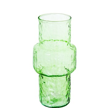 Vase En Verre Vert Ø14x28cm