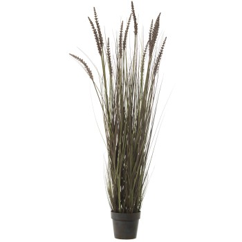 Planta Artificial Hierba C/espigas 158 Cm Marrón Ø30x158cm, Maceta:ø17,14x17cm