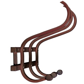 Perchero Pared Madera 3 Ganchos Color Nogal 45x31x21cm,madera:abedul/álam