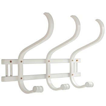 Portemanteau Mural En Bois 3 Bras - Blanc- _45x21x30cm,madera:abedul+alam