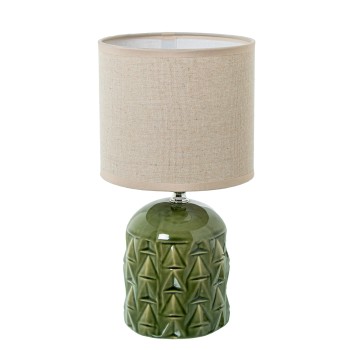 Green Ceramic Table Lamp Ø15x28cm Base:ø10,5x12,5cm 1xe14 Max.40w, Bulb Not Included