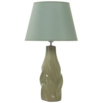 Crackle Green Ceramic Table Lamp + 92273 - 1xe27,max.40w Not Included- Ø29x56cm, Base:10x10x37cm