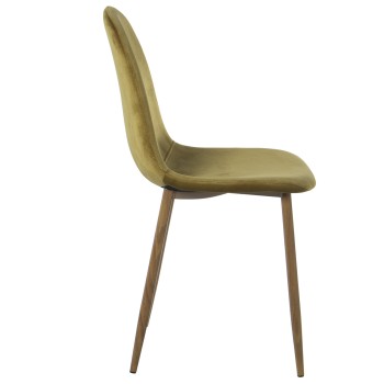 Green Velvet Chair, Metal Legs Wood Imitation _44,5x47x89cm Seat Hight:47cm