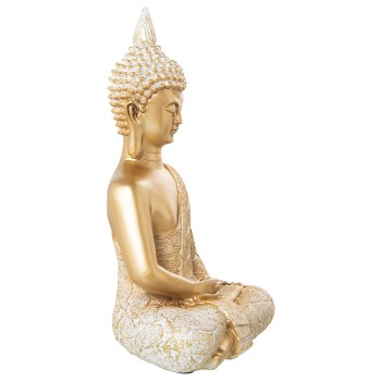 Statuetta In Resina - Buddha - Dorato- 21x13x31cm