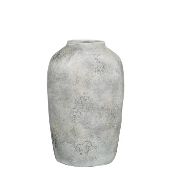 Vase En Céramique Blanche Rustique Ø21x32cm