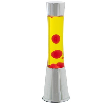 Shiny Metal Lava Lamp Liquid Pink/yellow_ø11x39cm