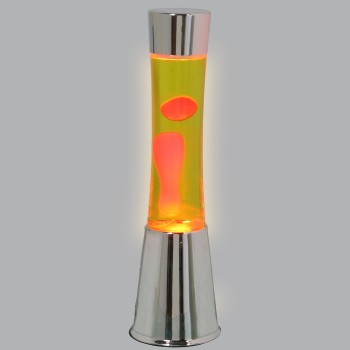 Shiny Metal Lava Lamp Liquid Pink/yellow_ø11x39cm