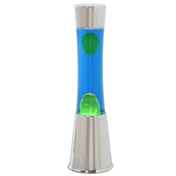 Shiny Metal Lava Lamp Liquid Blue/yellow_ø11x39cm