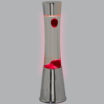 Shiny Metal Lava Lamp Liquid Clear/red_ø11x39cm