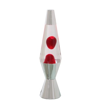 Shiny Metal Lava Lamp Liquid Clear/red_ø9x37cm_bk Wire:150cm