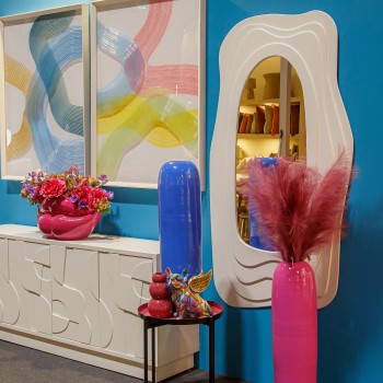 Miroir Mural Blanc En Bois Dm _90x4x165cm