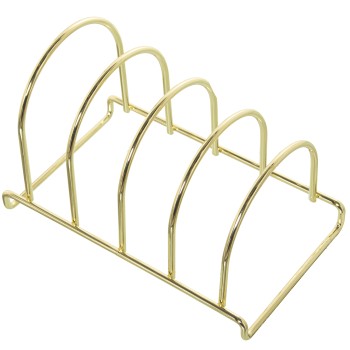 Porta Bandejas Metal Dorado 4departamentos 20x12x13cm