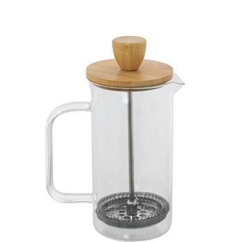 Cafetière À Piston 350ml Verre/bois/acier Inox.