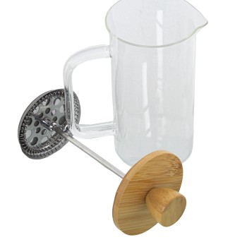 Cafetière À Piston 350ml Verre/bois/acier Inox.