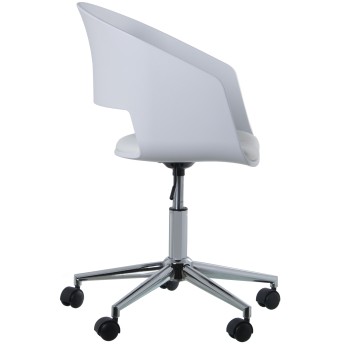 Silla Pp Blanco C/ruedas, Giratoria, Altura Ajustable 62x62x77/87cm,alt.asnto:40/50