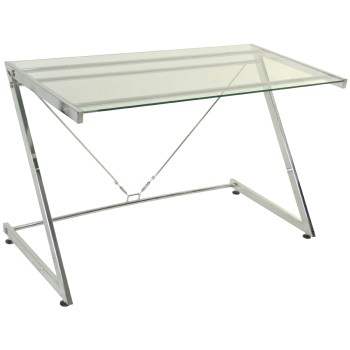 Bureau En Métal Et Verre - 8mm- _124x60x76cm