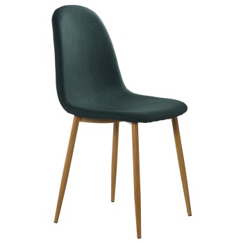 Green Upholstered Chair Wood Imitation Metal Legs _44x52x87cm, Seat Hight:49cm