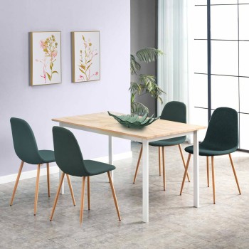 Green Upholstered Chair Wood Imitation Metal Legs _44x52x87cm, Seat Hight:49cm