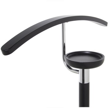 Galán Metal/madera Negro/cromado 40x30x115cm, Madera De Caucho