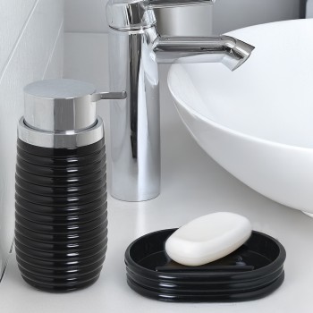 Black Acrylic Bath Dispenser- _ø7x15,5cm