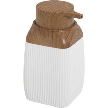 White Acrylic Bathroom Soap Dispenser 7x7x14cm