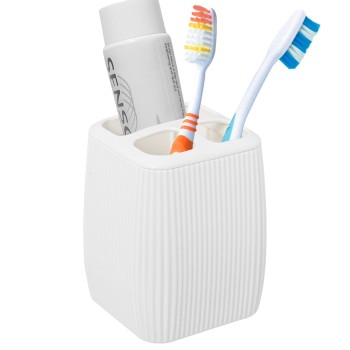 White Acrylic Toothbrush Holder 7x7x9,5cm