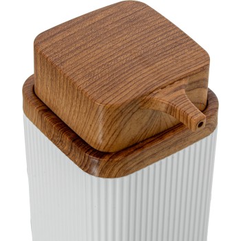 White Acrylic Soap Dispenser 7x7x15cm