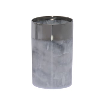 Vaso Baño Acrílico/metal Acabado Mármol Ø7x11cm