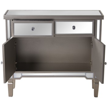 Mueble Entrada Madera/espejo C/2 Puertas+2 Cajones 90x30x80cm