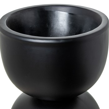 Cachepô De Cerámica Preta _ø37x49cm
