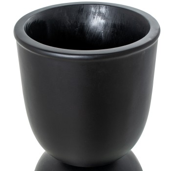 Cachepô De Cerâmica Preta _ø37x59cm
