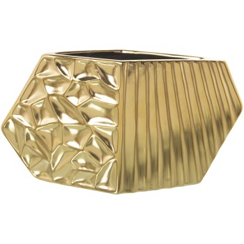 Jarrón Cerámica Dorado 29x9x16cm