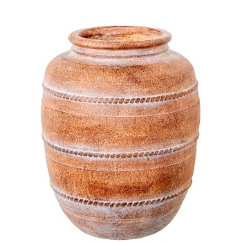 Vaso De Cerâmica Natural/branco_ø36x46cm