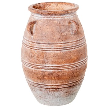 Vaso De Cerâmica Natural/branco_ø37x56cm