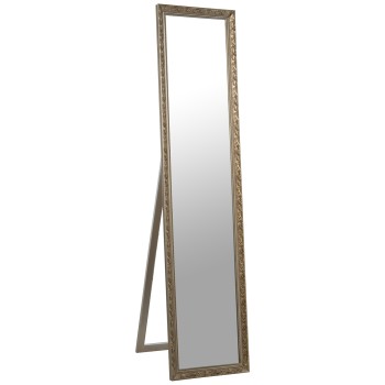 Miroir Sur Pied En Bois D´eucalyptus - Champagne- 40x2,5x170cm, Int:31,2x161cm