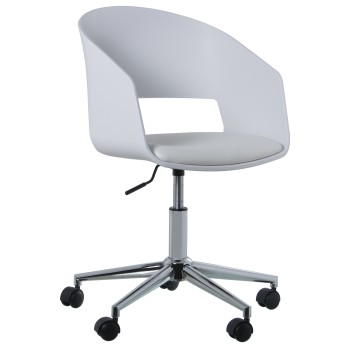 Silla Pp Blanco C/ruedas, Giratoria, Altura Ajustable 62x62x77/87cm,alt.asnto:40/50